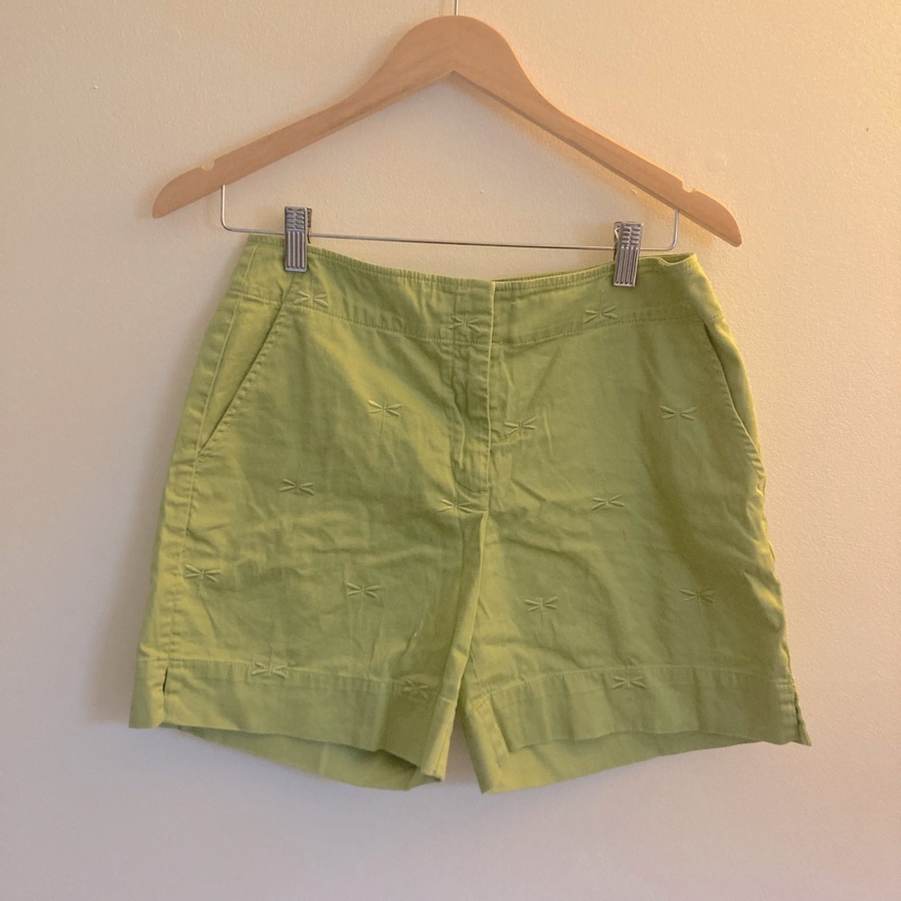 Women’s Talbots Green Shorts with Dragonfly Detail